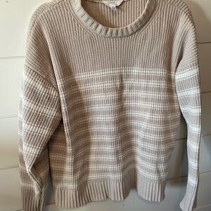 Time and Tru Light Beige Crew Neck Sweater